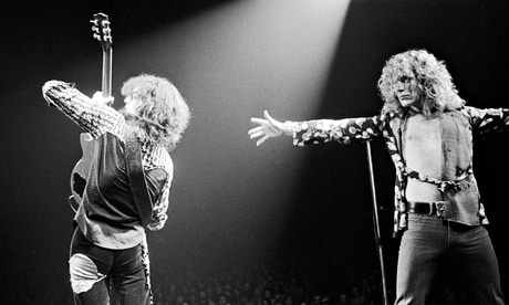 Led Zeppelin's Jimmy Page and Robert Plant in 1975
