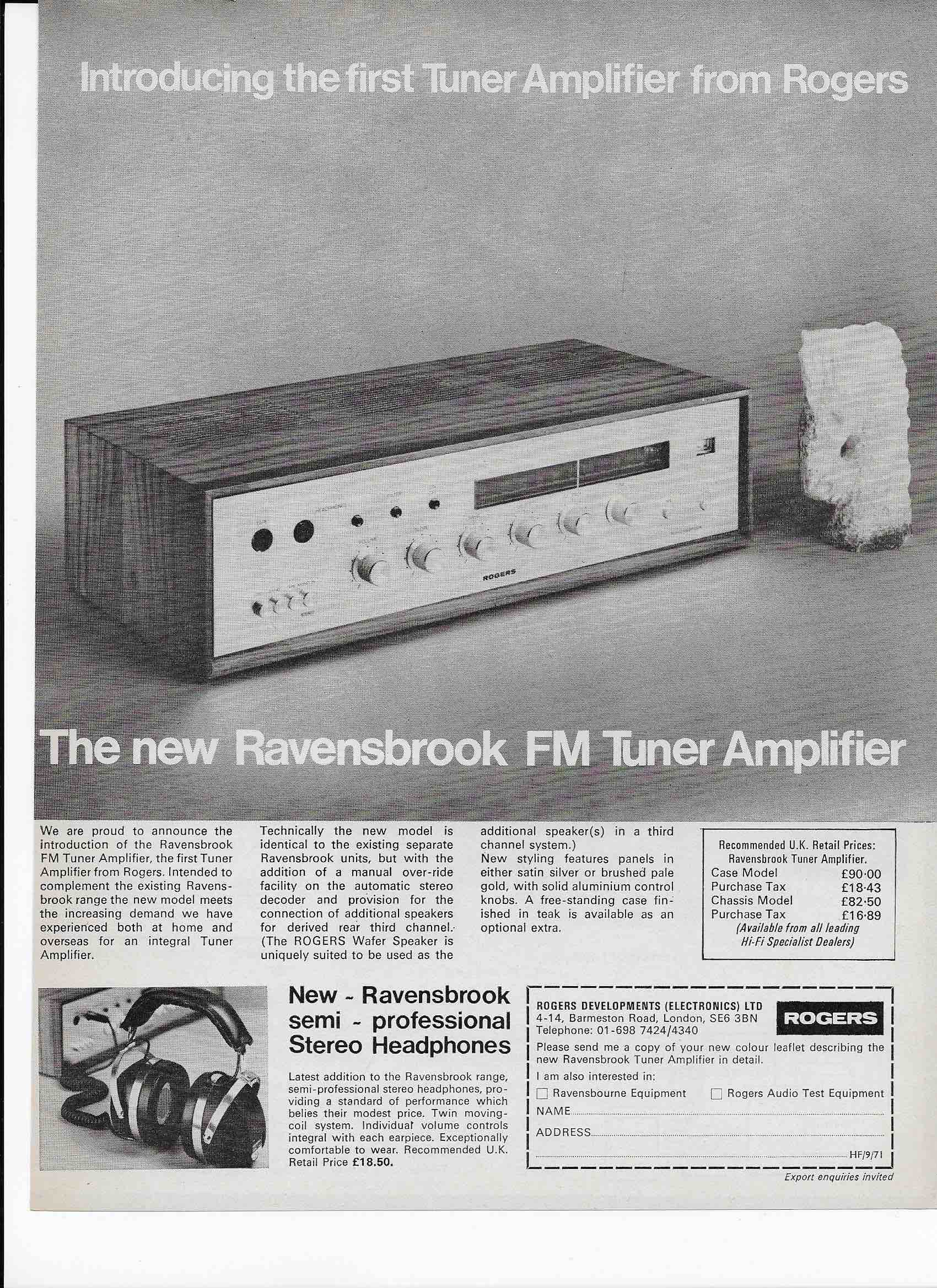 ROGERS Ravensbrook FM tuneramplifier Audiophile News & Music Review